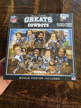 NFL All-Time Greats Cowboys 500-Piece Puzzle & Poster - No Missing Pieces! EUC